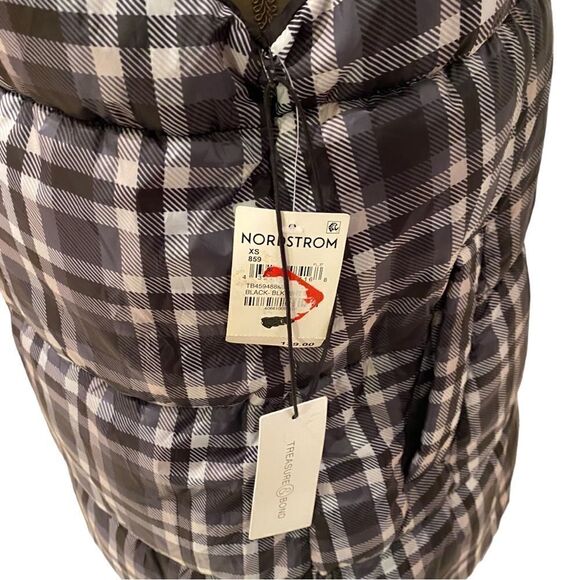 Treasure & Bond Reversible Check Puffer Ski Vest Oversized XS NWT - Picture 6 of 14
